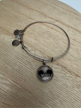 Alex and Ani Silver Mickey Mouse Charm Bangle Bracelet